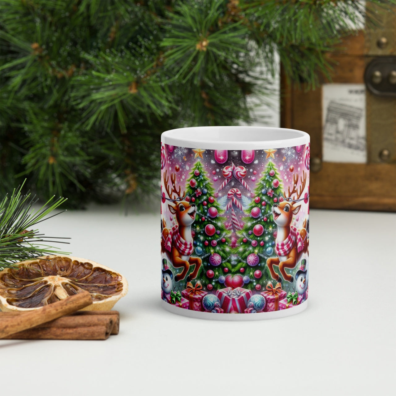 Cana ceramica Craciun 330 ml (11 oz) , design festiv, rezistenta