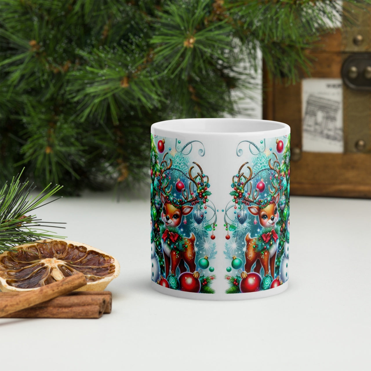 Cana ceramica Craciun 330 ml (11 oz) , design festiv, rezistenta