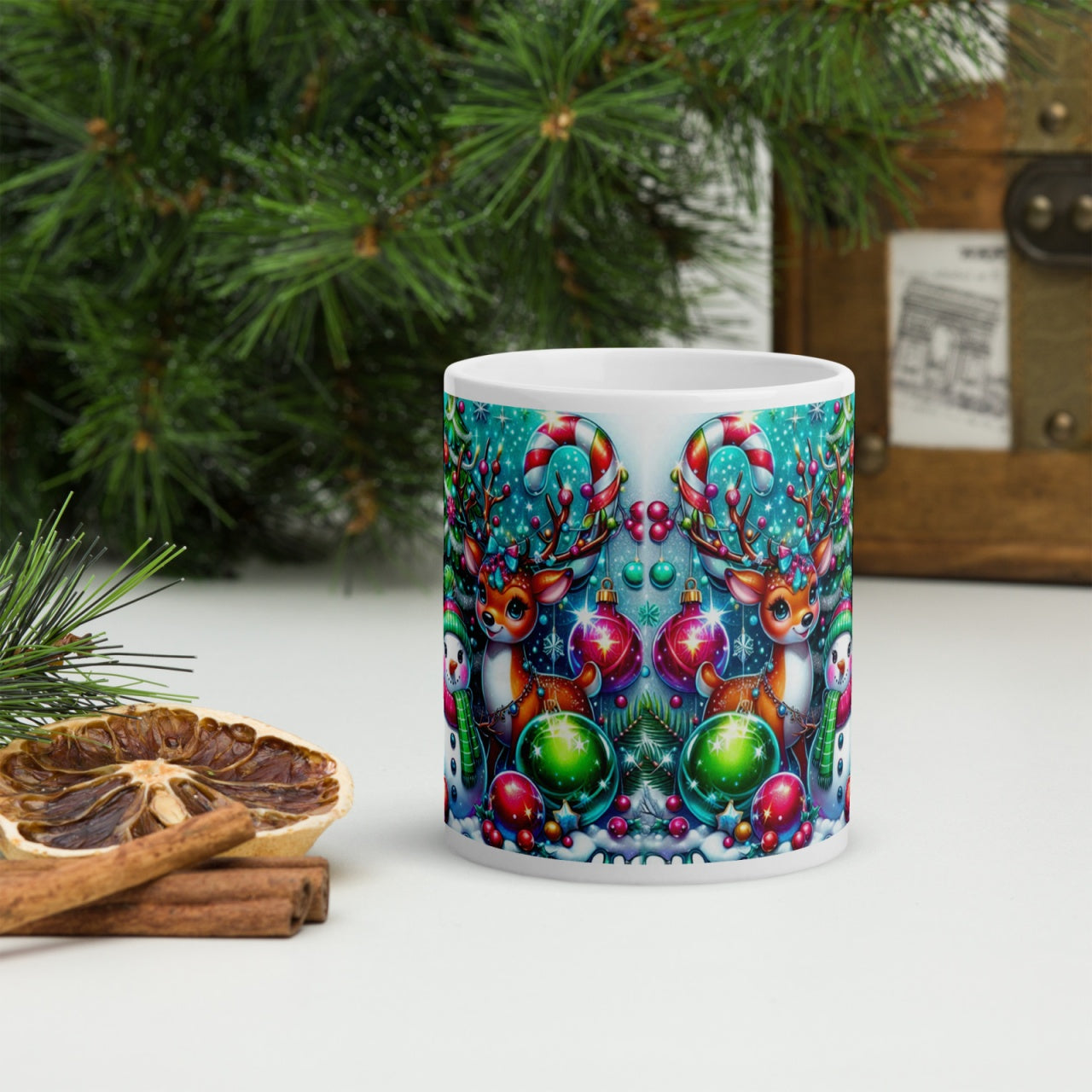 Cana ceramica Craciun 330 ml (11 oz) , design festiv, rezistenta