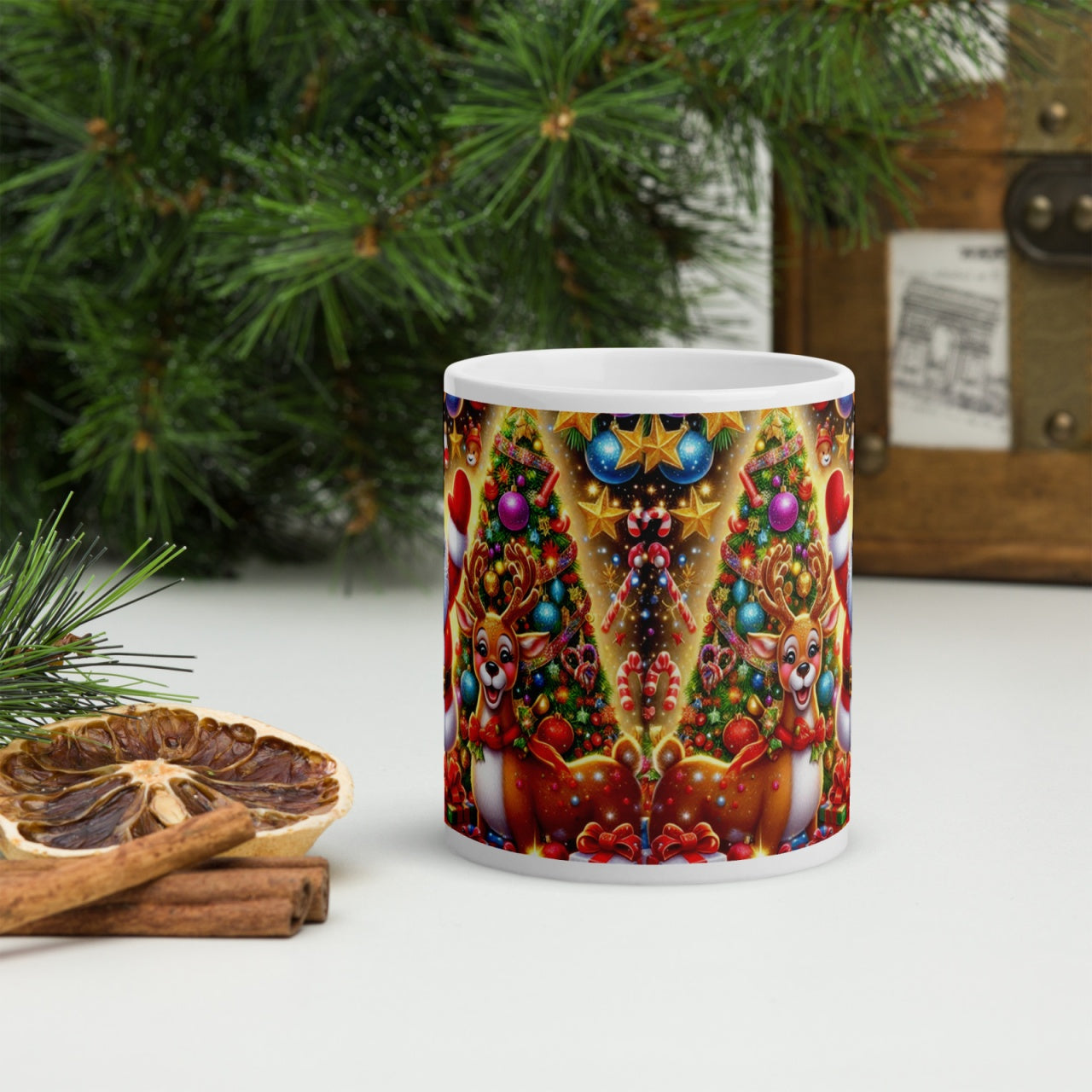 Cana ceramica Craciun 330 ml (11 oz) , design festiv, rezistenta