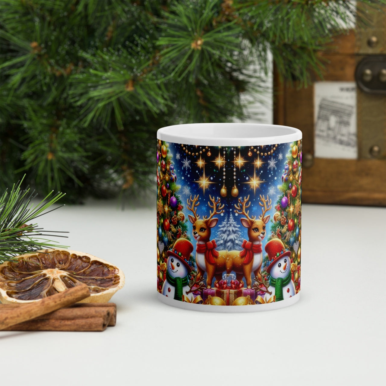 Cana ceramica Craciun 330 ml (11 oz) , design festiv, rezistenta
