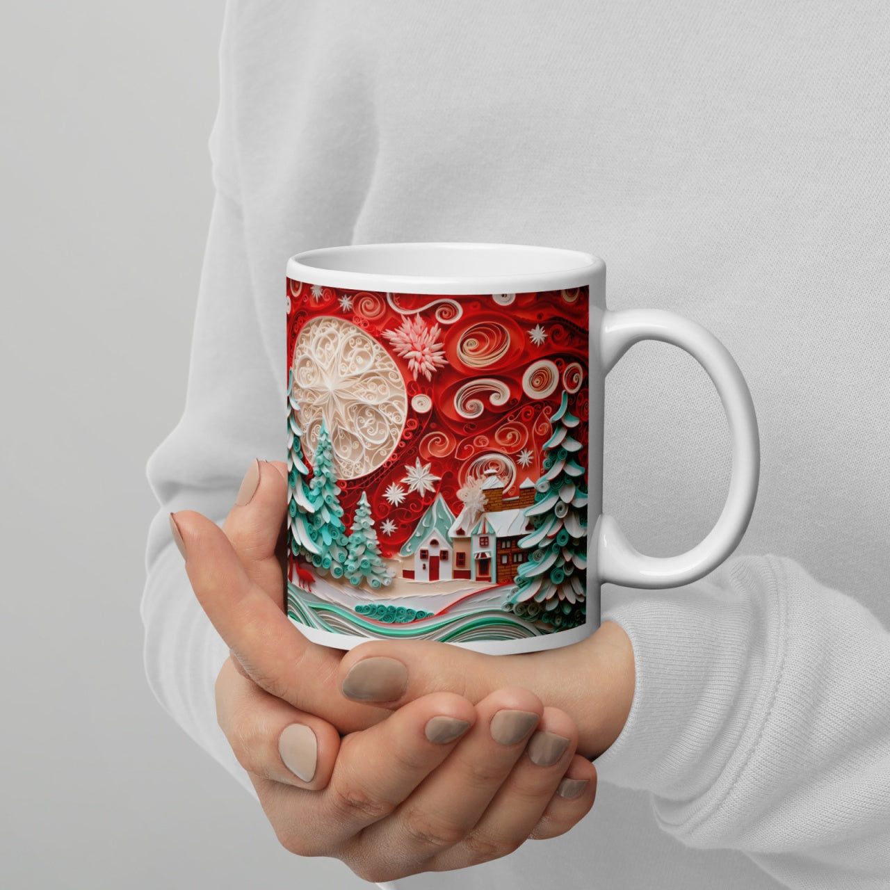 Cana ceramica Craciun 330 ml (11 oz) , design festiv, rezistenta