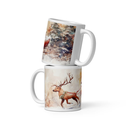 Cana ceramica Craciun 330 ml (11 oz) , design festiv, rezistenta