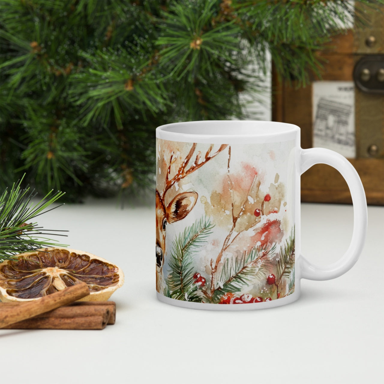 Cana ceramica Craciun 330 ml (11 oz) , design festiv, rezistenta