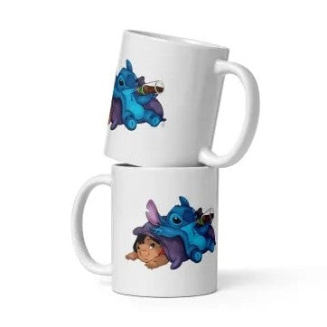 Cana ceramica cu ilustratie simbolica , Design inedit si expresiv , 330 ml