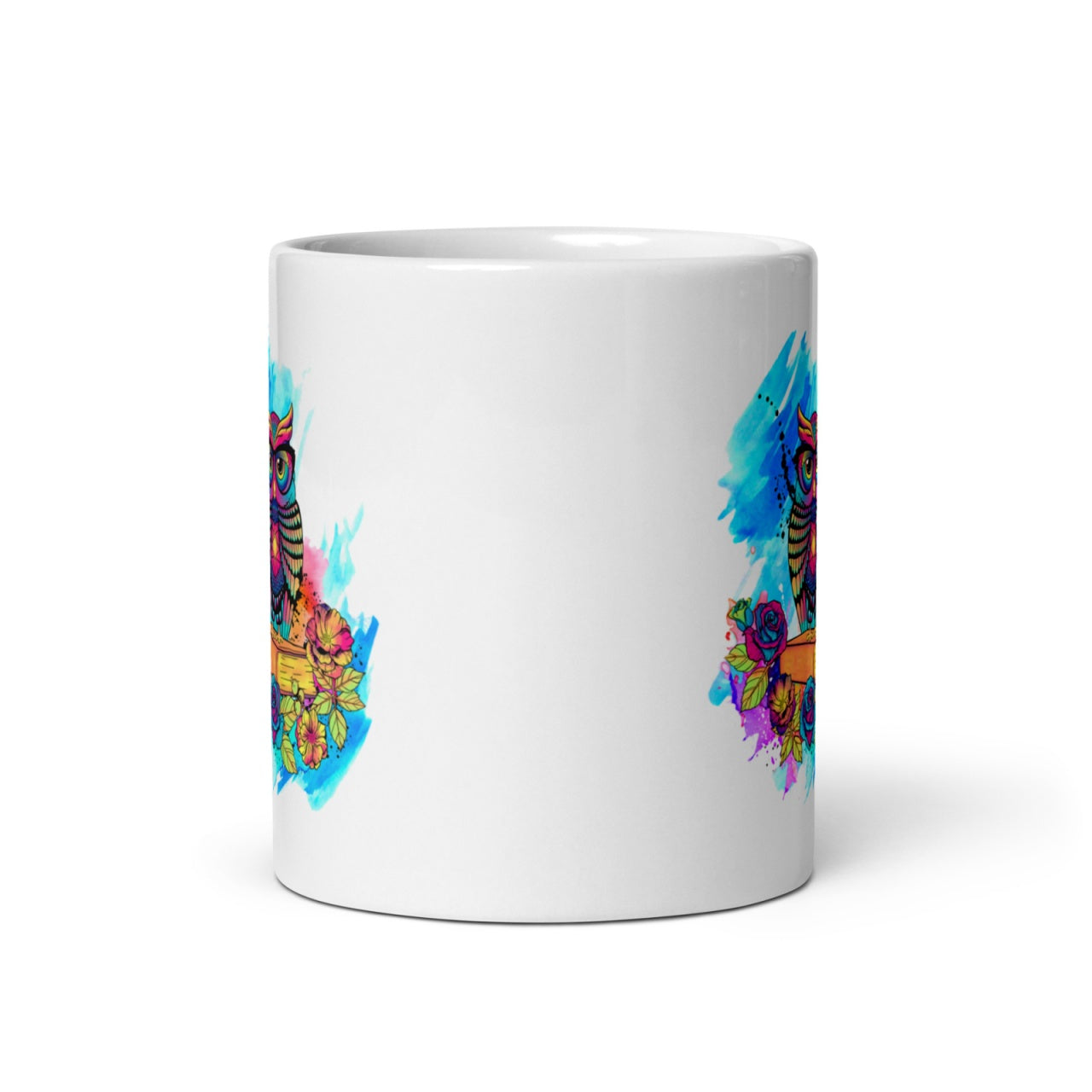 Cana ceramica cu ilustratie simbolica , Design inedit si expresiv , 330 ml