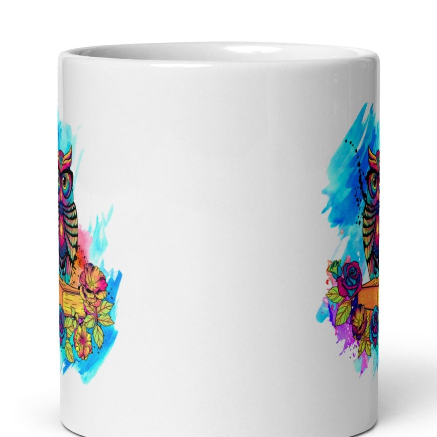 Cana ceramica cu ilustratie simbolica , Design inedit si expresiv , 330 ml
