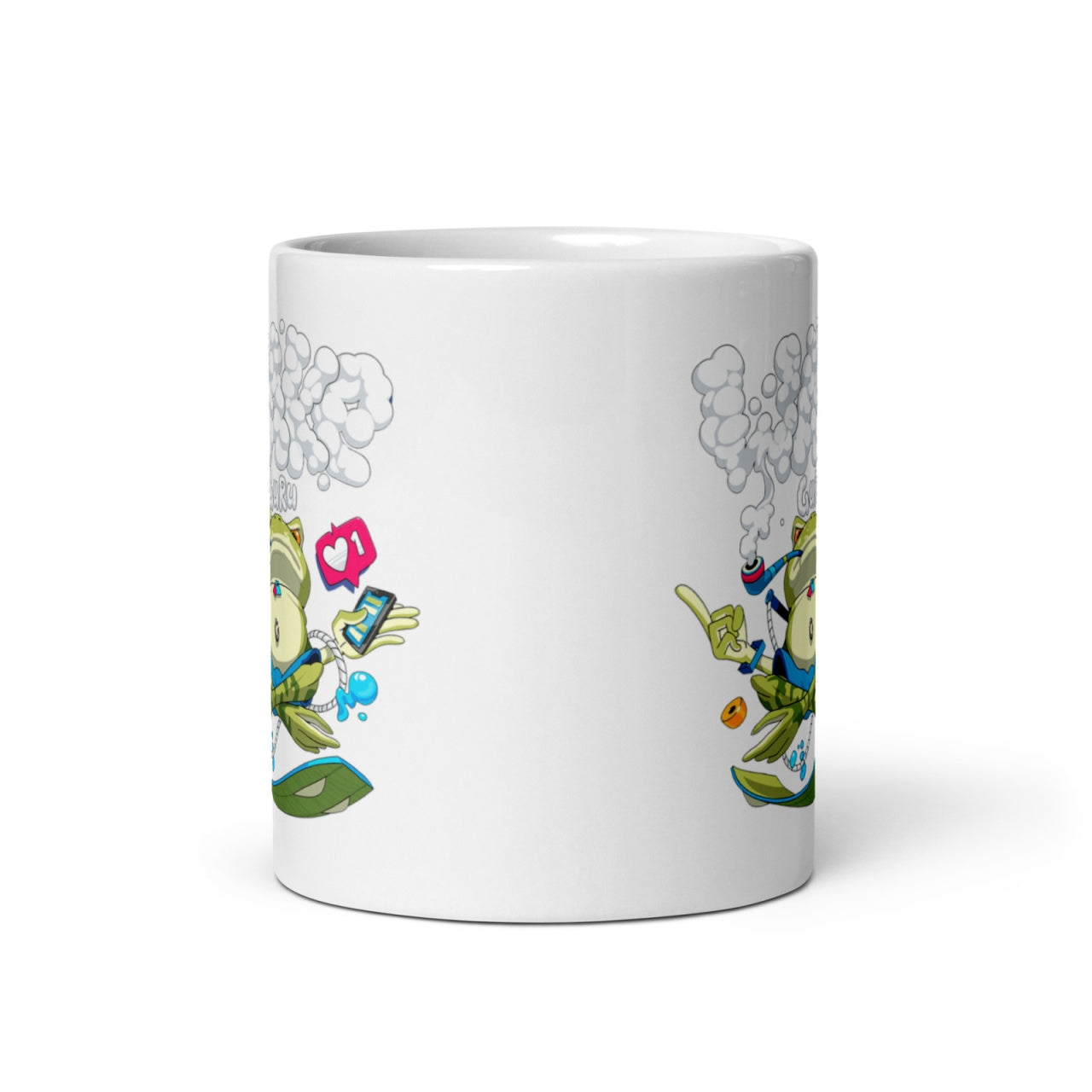 Cana ceramica cu ilustratie simbolica , Design inedit si expresiv , 330 ml
