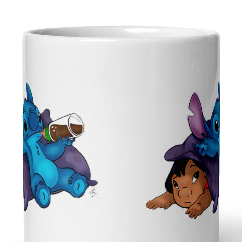 Cana ceramica cu ilustratie simbolica , Design inedit si expresiv , 330 ml