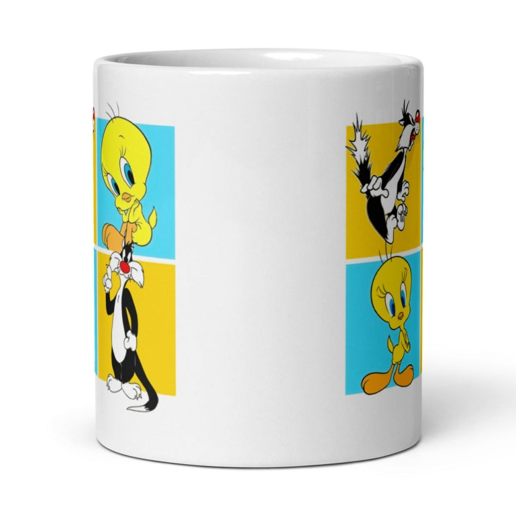 Cana ceramica model cu animalute nazdravane , Cadou special , 330 ml