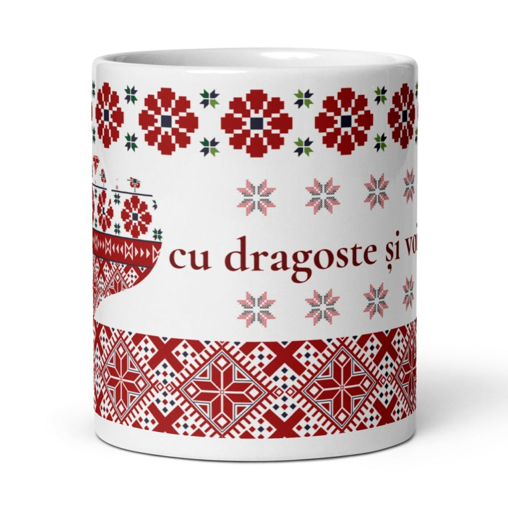 Cana personalizata , Cadou special cu motive traditionale , 330 ml (11 oz)