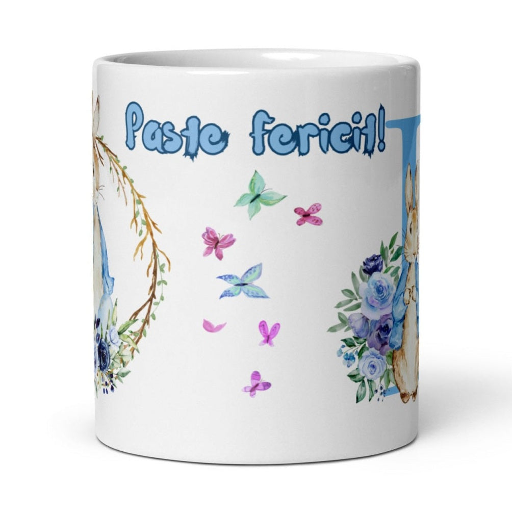 Cana personalizata, Initiala D - Cadou Special de Paste , 11 oz. 330 ml