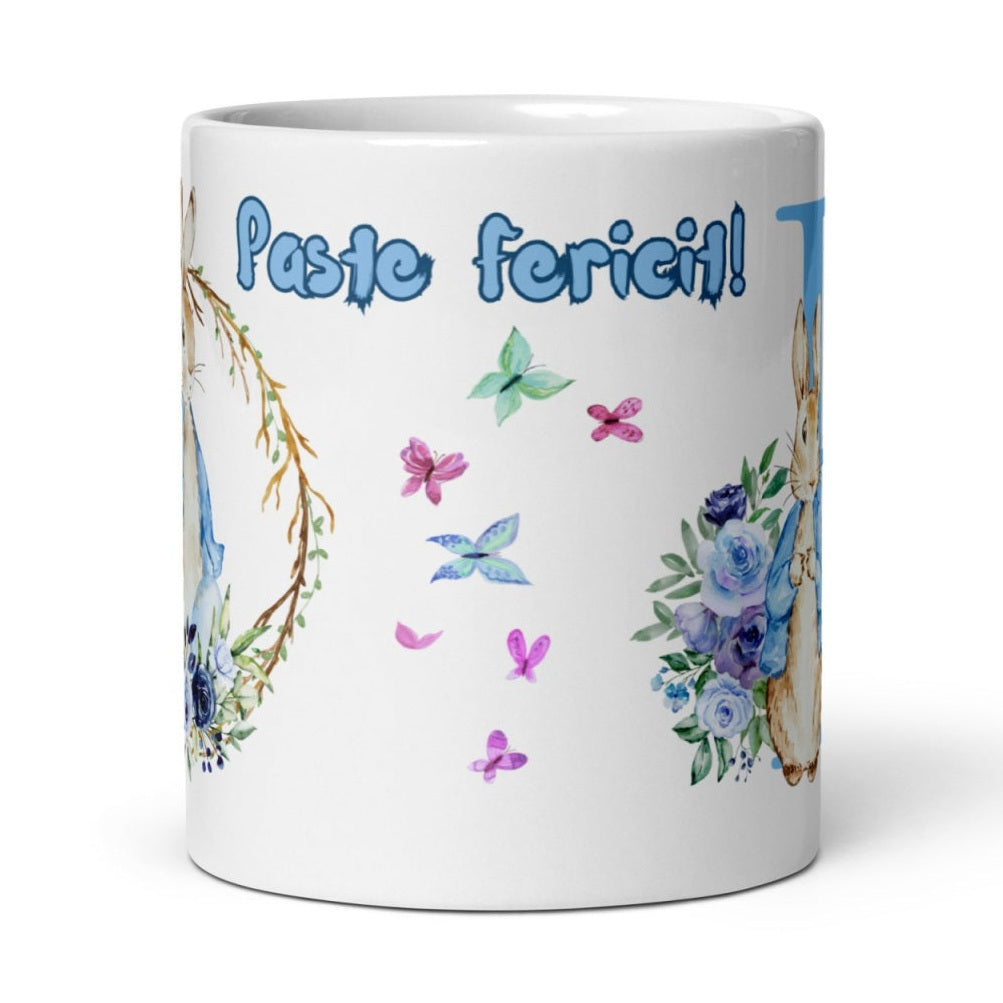 Cana personalizata, Initiala E - Cadou Special de Paste , 11 oz. 330 ml