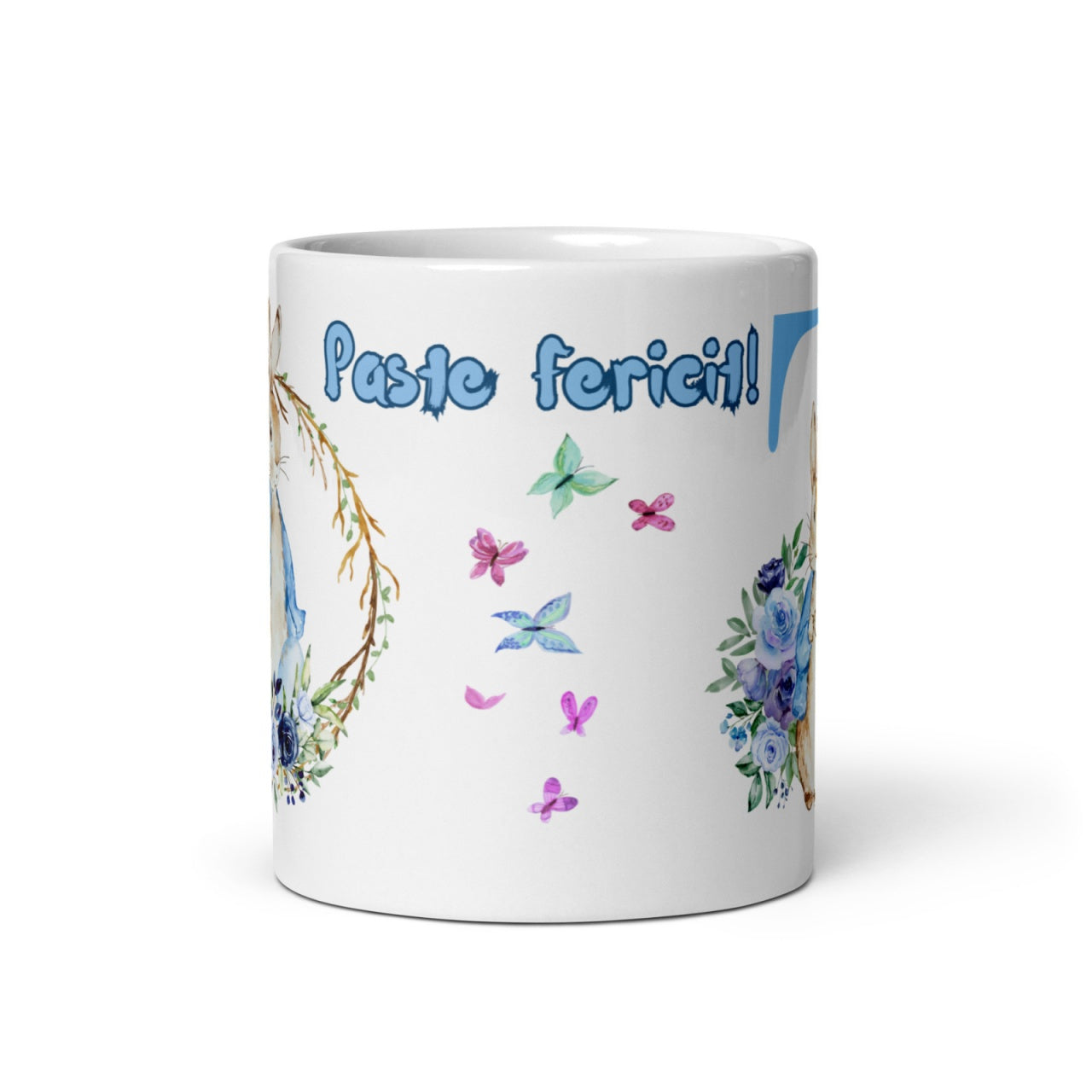 Cana personalizata, Initiala T - Cadou Special de Paste , 11 oz. 330 ml