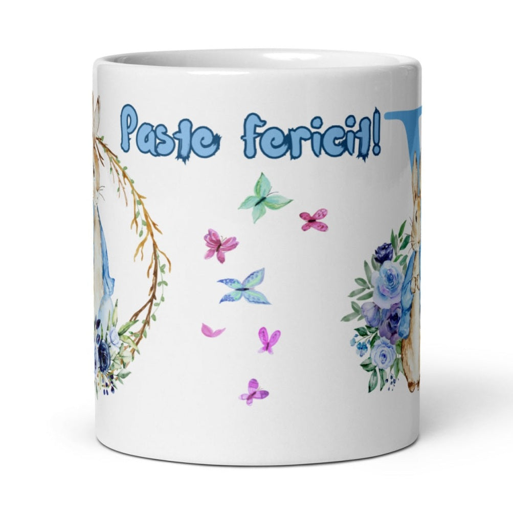 Cana personalizata, Initiala V - Cadou Special de Paste , 11 oz. 330 ml