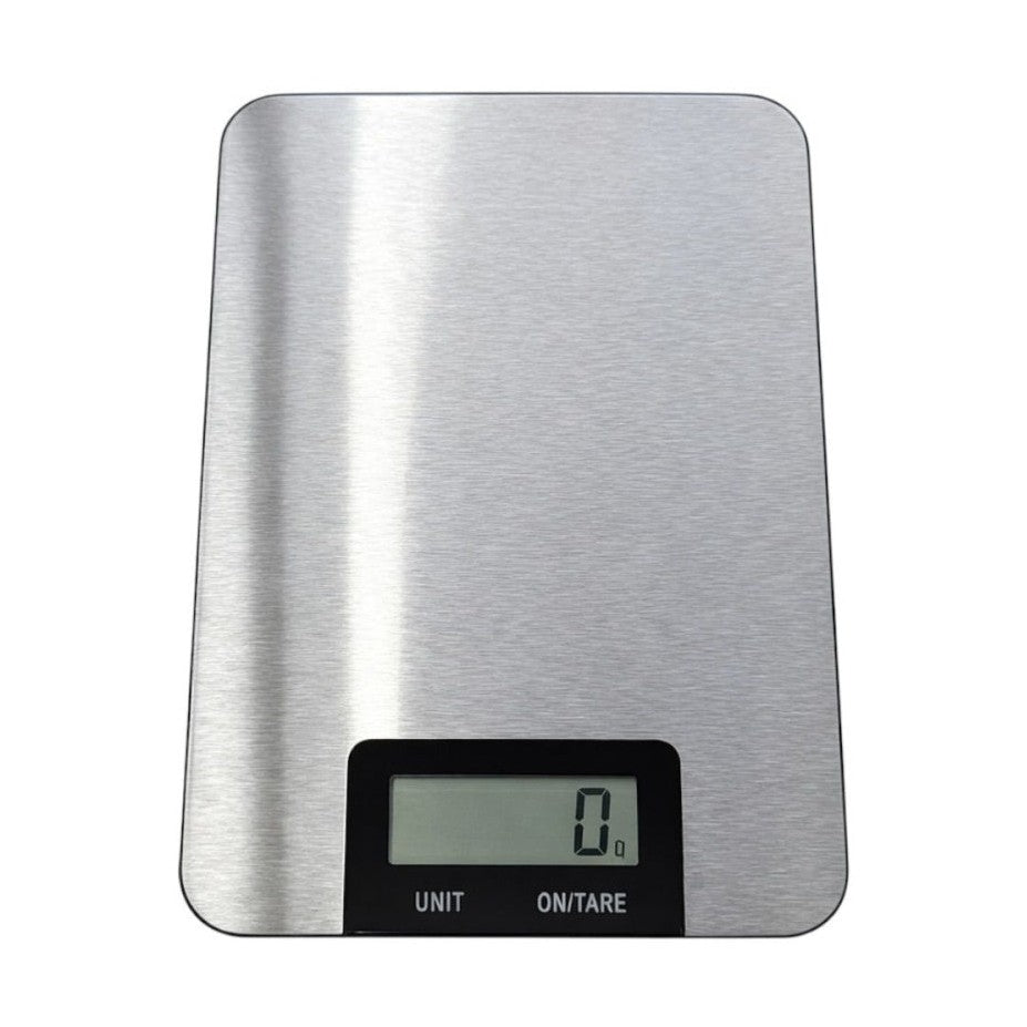 Cantar de bucatarie digital din otel inoxidabil, capacitate 5 kg, gri, afisaj temperatura si timer