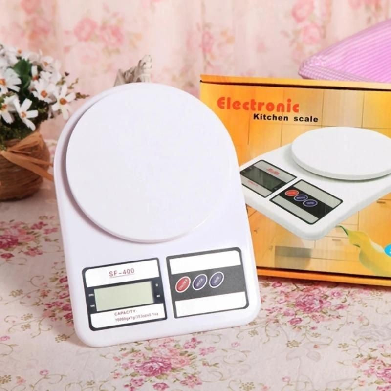 Cântar de Bucătărie Electronic, Alb, Plastic, Afișaj Digital, Capacitate 5 kg