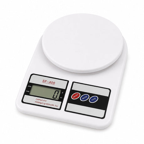 Cântar de Bucătărie Electronic, Alb, Plastic, Afișaj Digital, Capacitate 5 kg