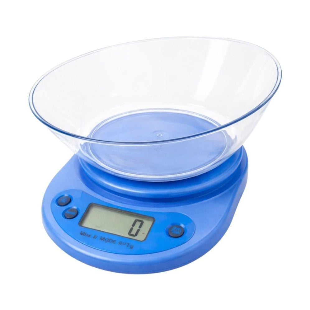 Cantar de Bucatarie Electronic, Albastru, Display LCD, Capacitate 5 kg, Functie Tara