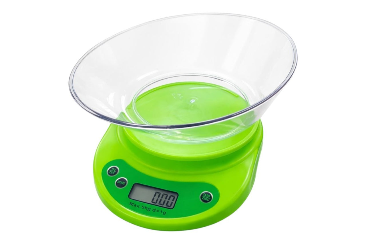 Cântar de Bucătărie Electronic din Plastic, Verde, Capacitate 5 kg