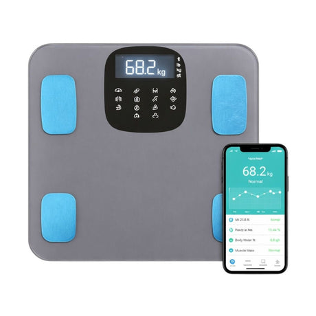 Cântar Personal Electronic cu Afișaj LCD, Capacitate 180kg, 28x28cm, Gri