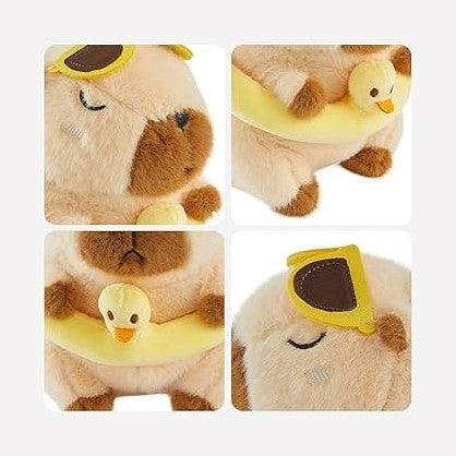 Capibara de Plus 30 cm cu Colac si Ratusca , Jucarie Pufoasa, Cadou Adorabil