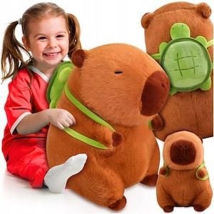 Capibara de Plus 50 cm cu Rucsac , Jucarie Pufoasa XL, Antistres, Cadou Adorabil
