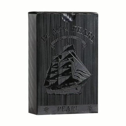 Carti de Joc Black Pearl Plastic 100% Negre Aurii , Design Tematic Nava Pirati