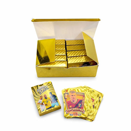Cartonase colectie fotbal auriu holografic premium, jucatori, pachet individual