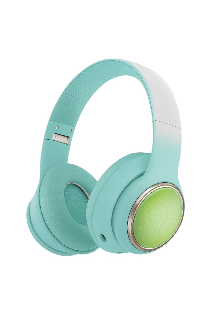 Cast i Wireless Over-Ear pentru Copii, Pliabile, Confortabile, Design Colorat Verde-Mint