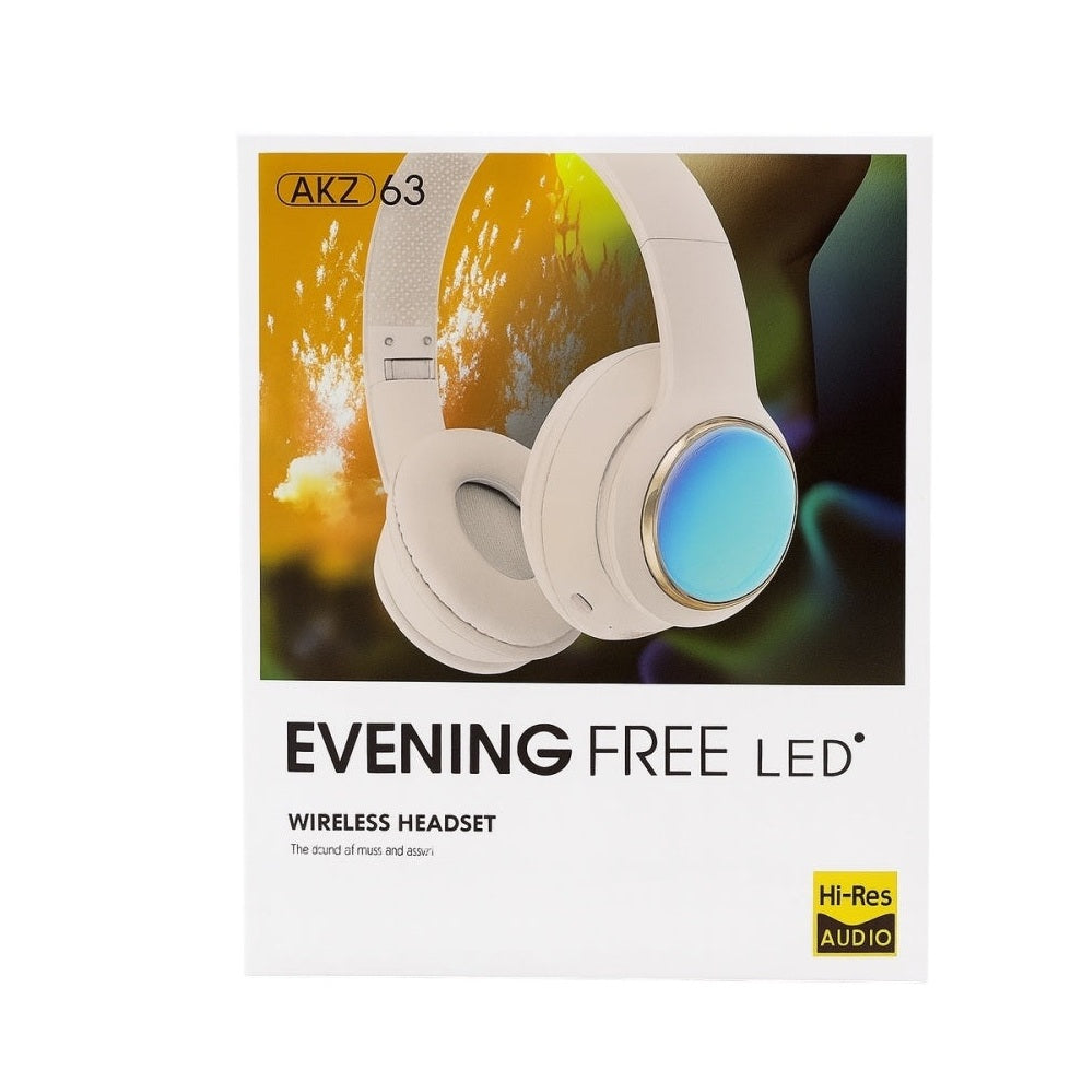 Casti Wireless AKZ 63 Evening Free LED, Hi-Res Audio, Lumini RGB, Negru