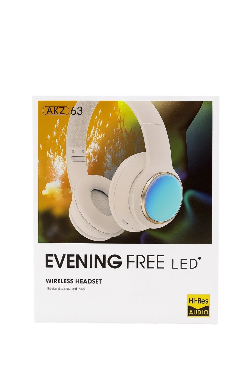 Casti Wireless AKZ 63 Evening Free LED, Hi-Res Audio, Lumini RGB, Roz