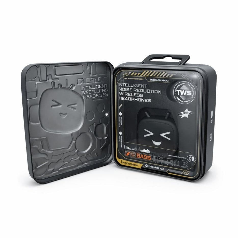 Căști wireless Hongyu T18 Bluetooth 5.3 TWS cu carcasă de încărcare și control tactil, negre