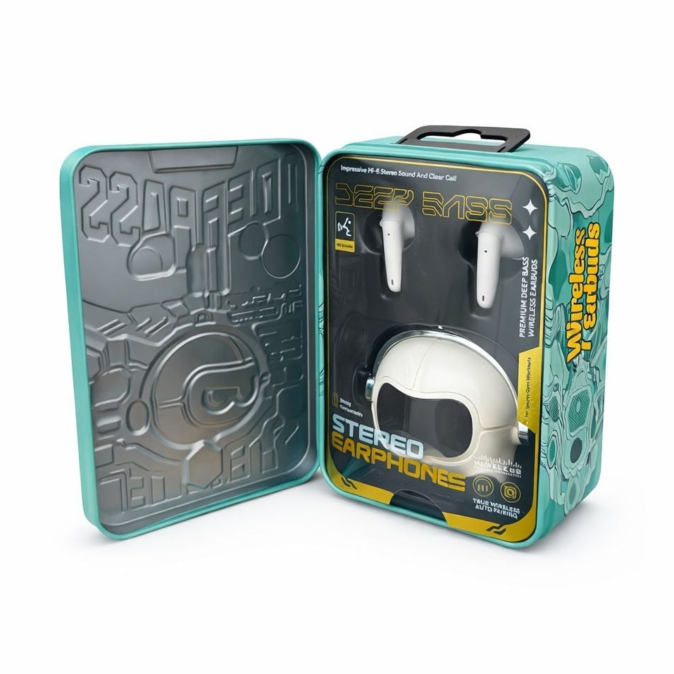 Căști wireless Hongyu T40 TWS Bluetooth design astronaut, albe