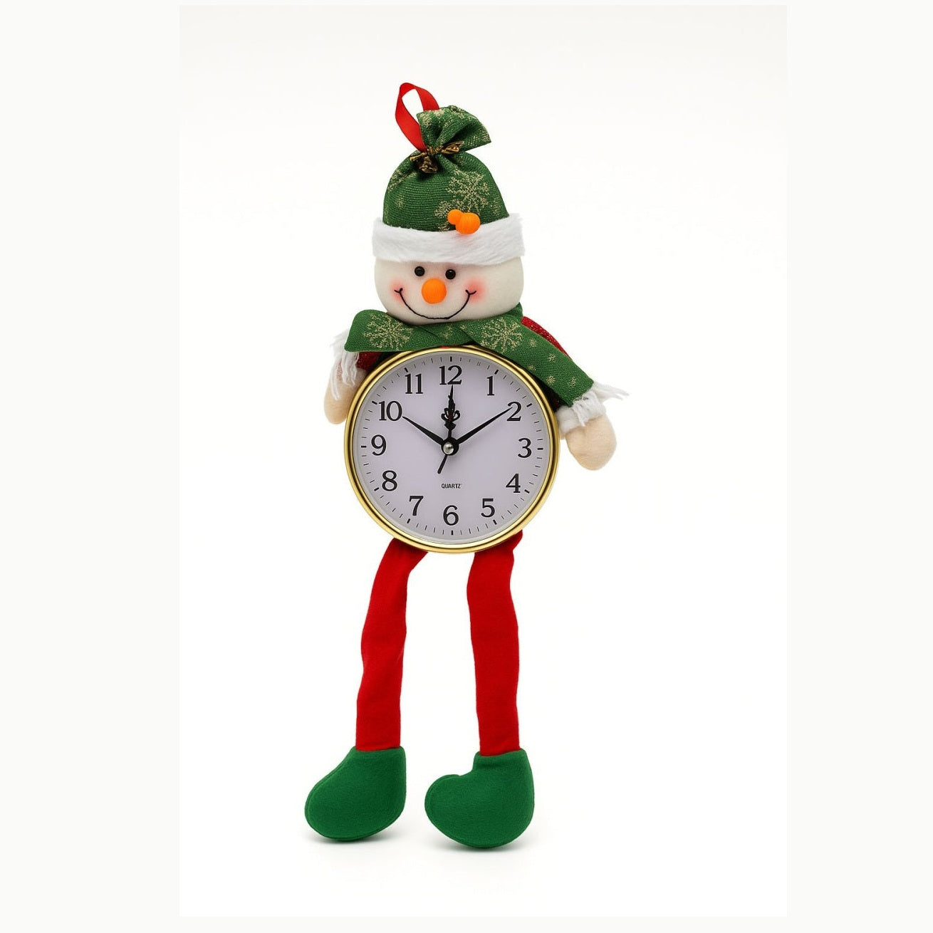 Ceas Decorativ Om de Zapada cu Picioruse, Model Craciun, 45cm