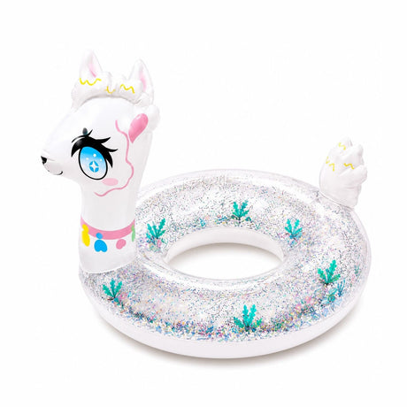 Colac Gonflabil Alpaca pentru Copii – 90 cm, Model cu Sclipici, PVC Rezistent