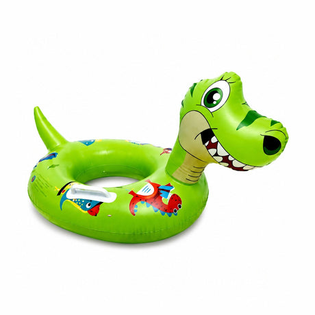 Colac gonflabil copii Boat Dino, 70 cm, model dinozaur verde, pentru piscină și plajă