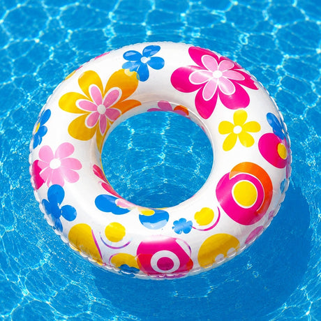 Colac gonflabil copii cu flori colorate, 60 cm, pentru piscina, mare si vacante