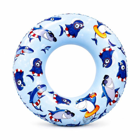 Colac gonflabil cu rechini pentru copii, 90 cm, ideal pentru piscina, plaja si mare