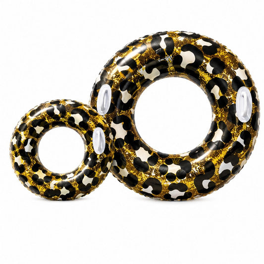 Colac Gonflabil Leopard 120 cm – Colac de Înot cu Model Animal Print pentru Piscină și Plajă