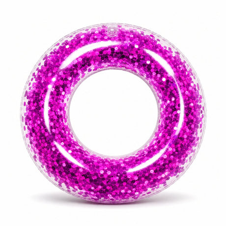 Colac gonflabil mov 90 cm pentru piscina si plaja, design colorat si distractiv