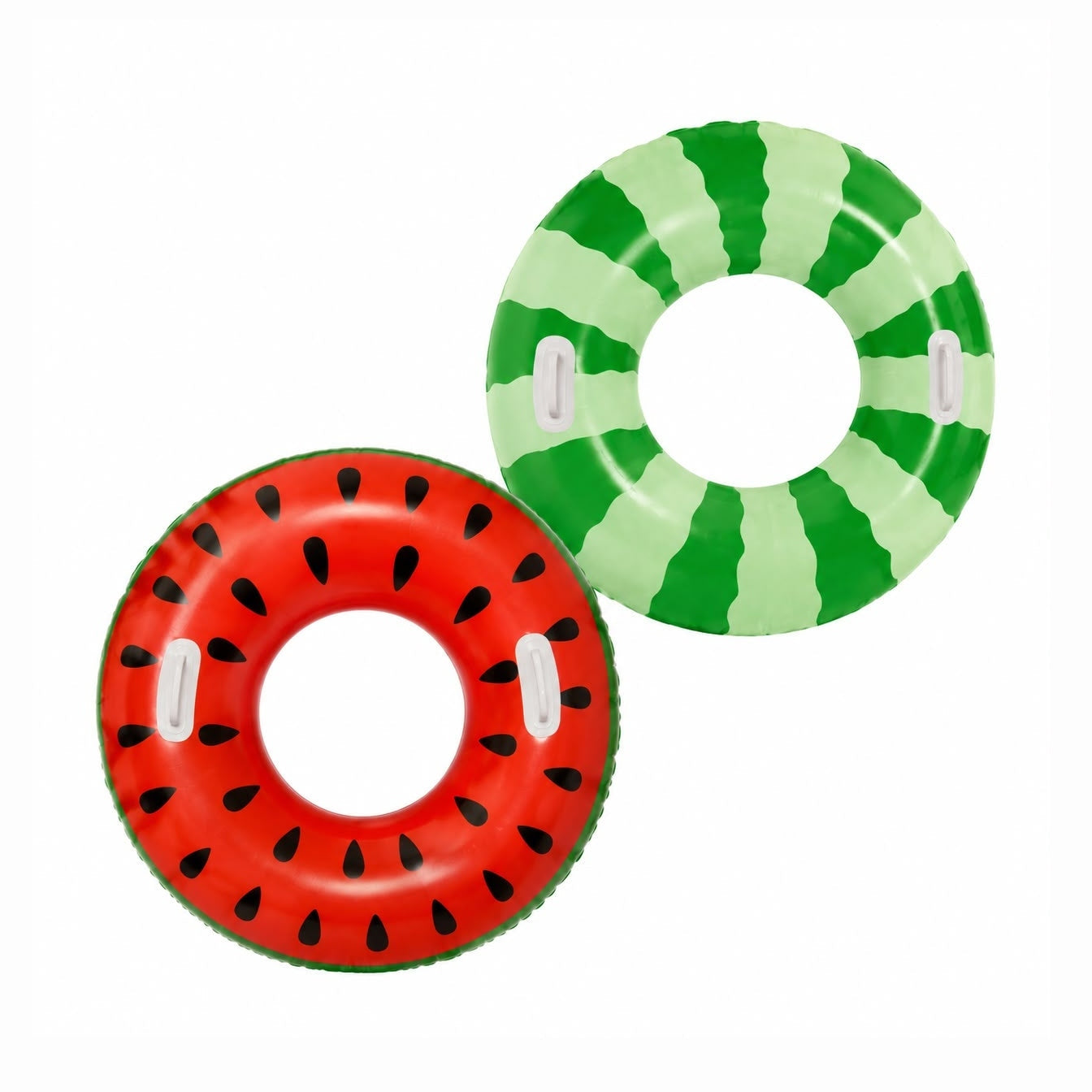 Colac Gonflabil Pepene Verde pentru Copii, 120 cm – Colac de Înot cu Mânere pentru Piscină și Plajă