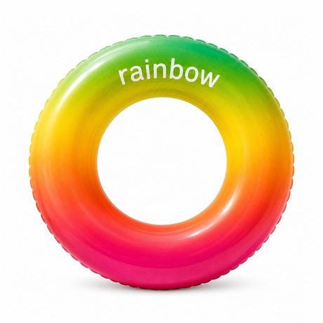 Colac Gonflabil Rainbow 60 cm – Inel de Înot Multicolor pentru Copii, Piscină și Plajă