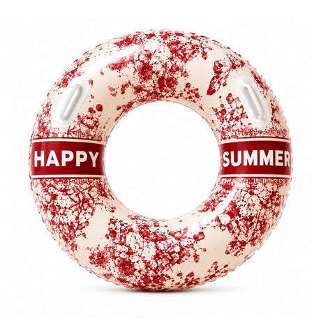 Colac Gonflabil Roșu Happy Summer 90 cm – Colac de Înot pentru Piscină și Plajă