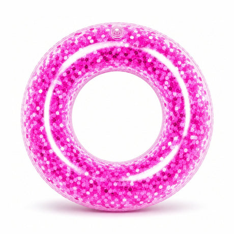 Colac gonflabil roz90 cm pentru piscina si plaja, design colorat si distractiv