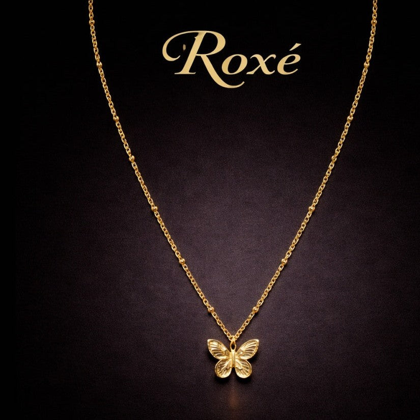 Colier ROXE auriu cu pandantiv fluture elegant fin si delicat