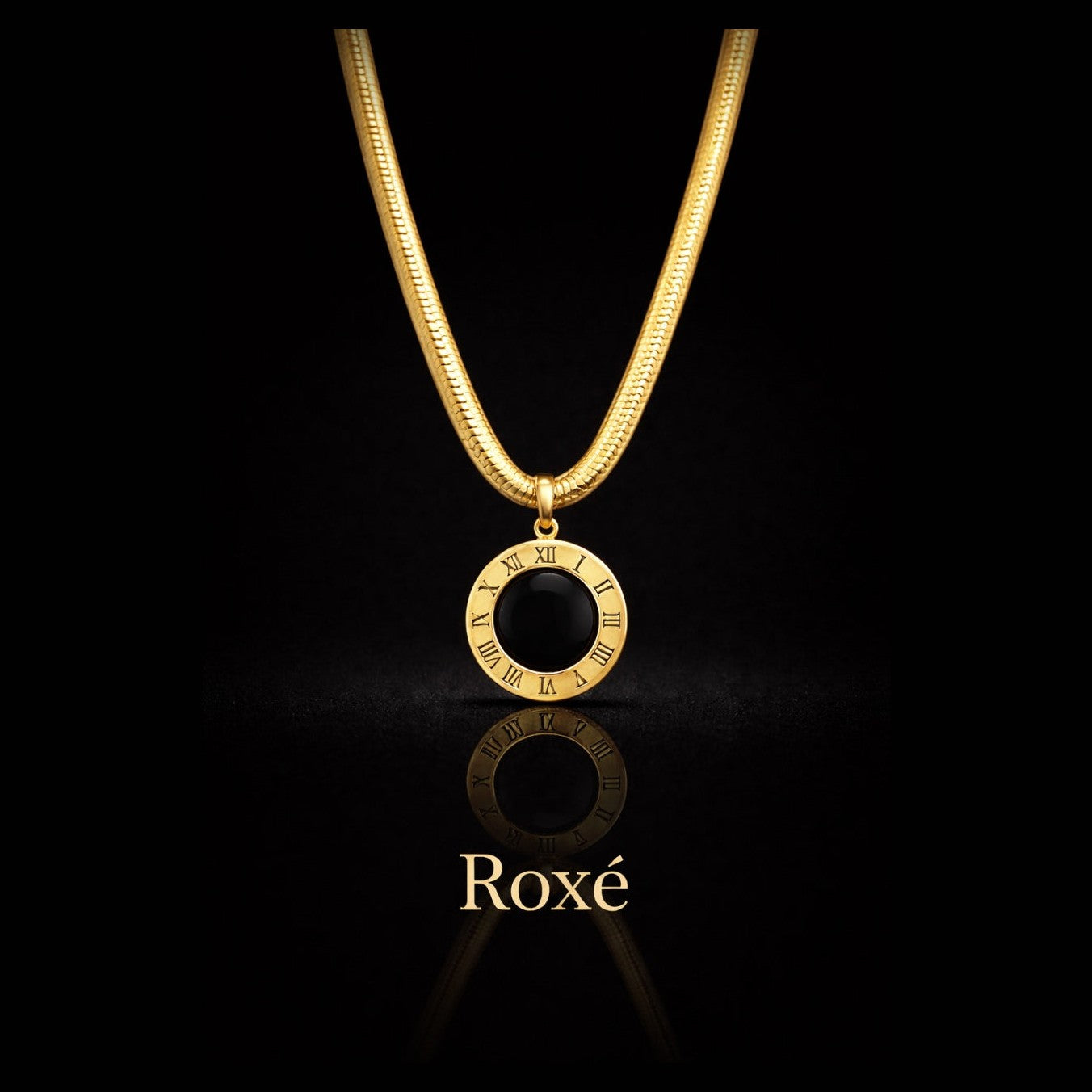 Colier Roxe cu pandantiv circular, 40 cm, reglabil – bijuterie elegantă damă