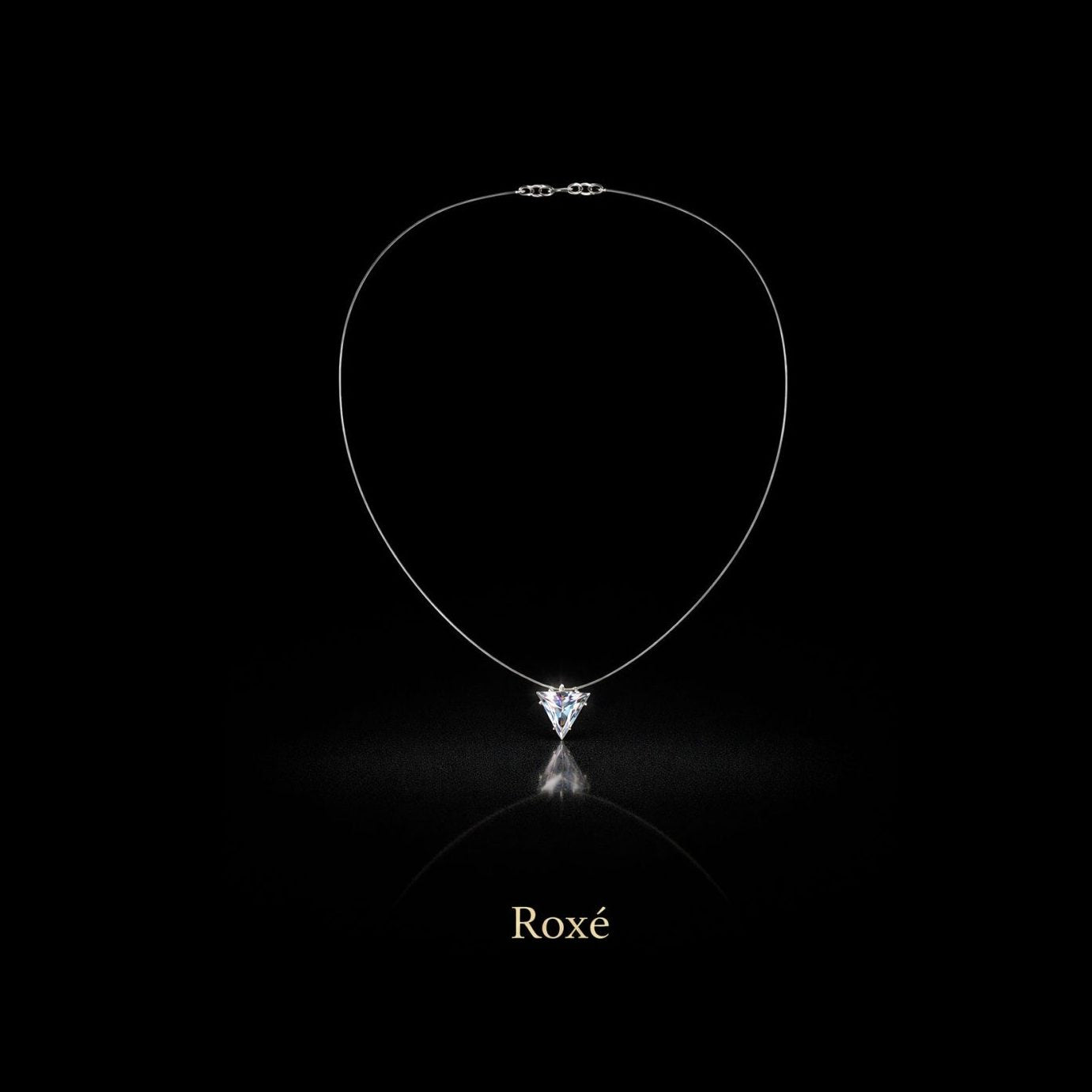 Colier Roxe cu pandantiv cristal triunghiular, 40 cm, reglabil – bijuterie elegantă damă