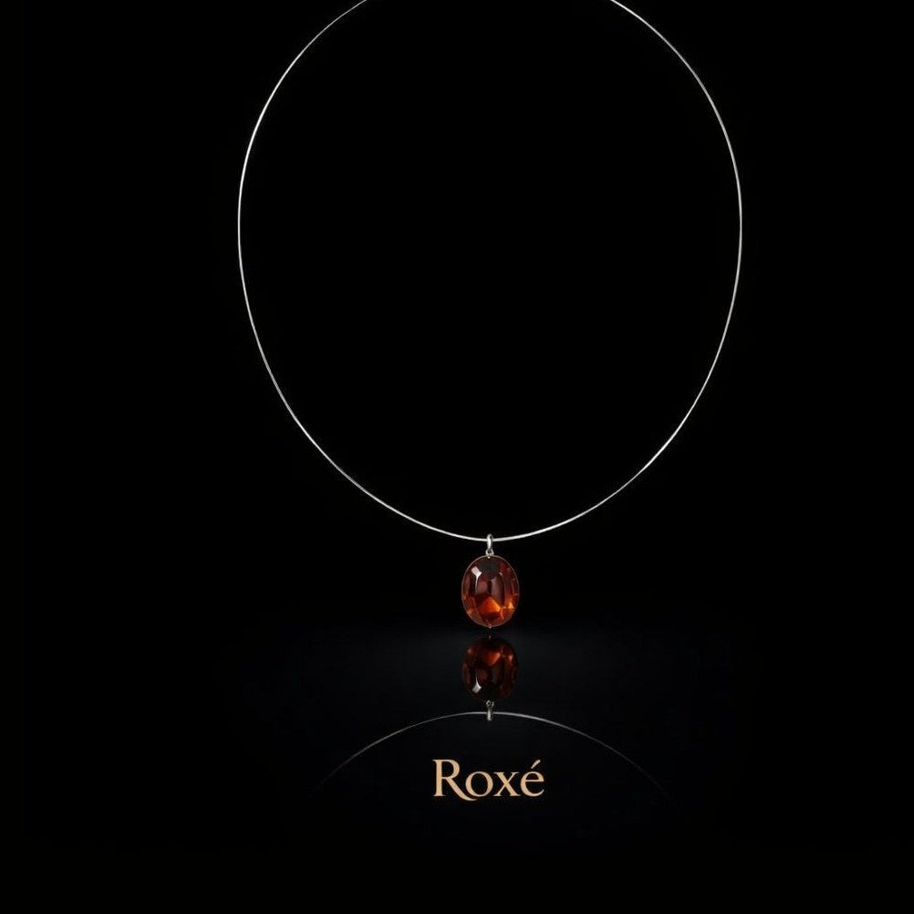 Colier Roxe cu pandantiv roșu elegant, 40 cm, reglabil – bijuterie damă