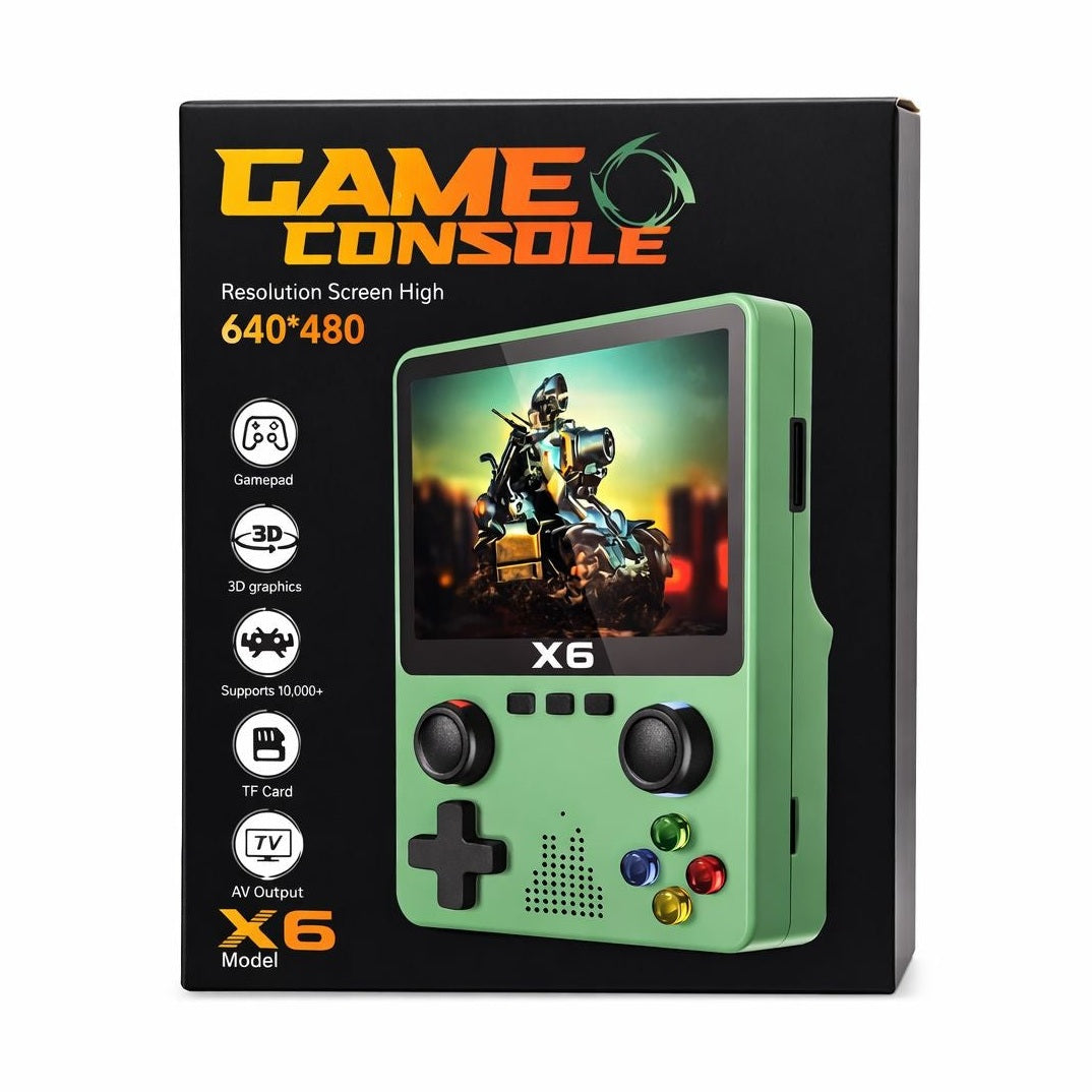 Consolă de jocuri portabilă retro, plastic, X6, Alb